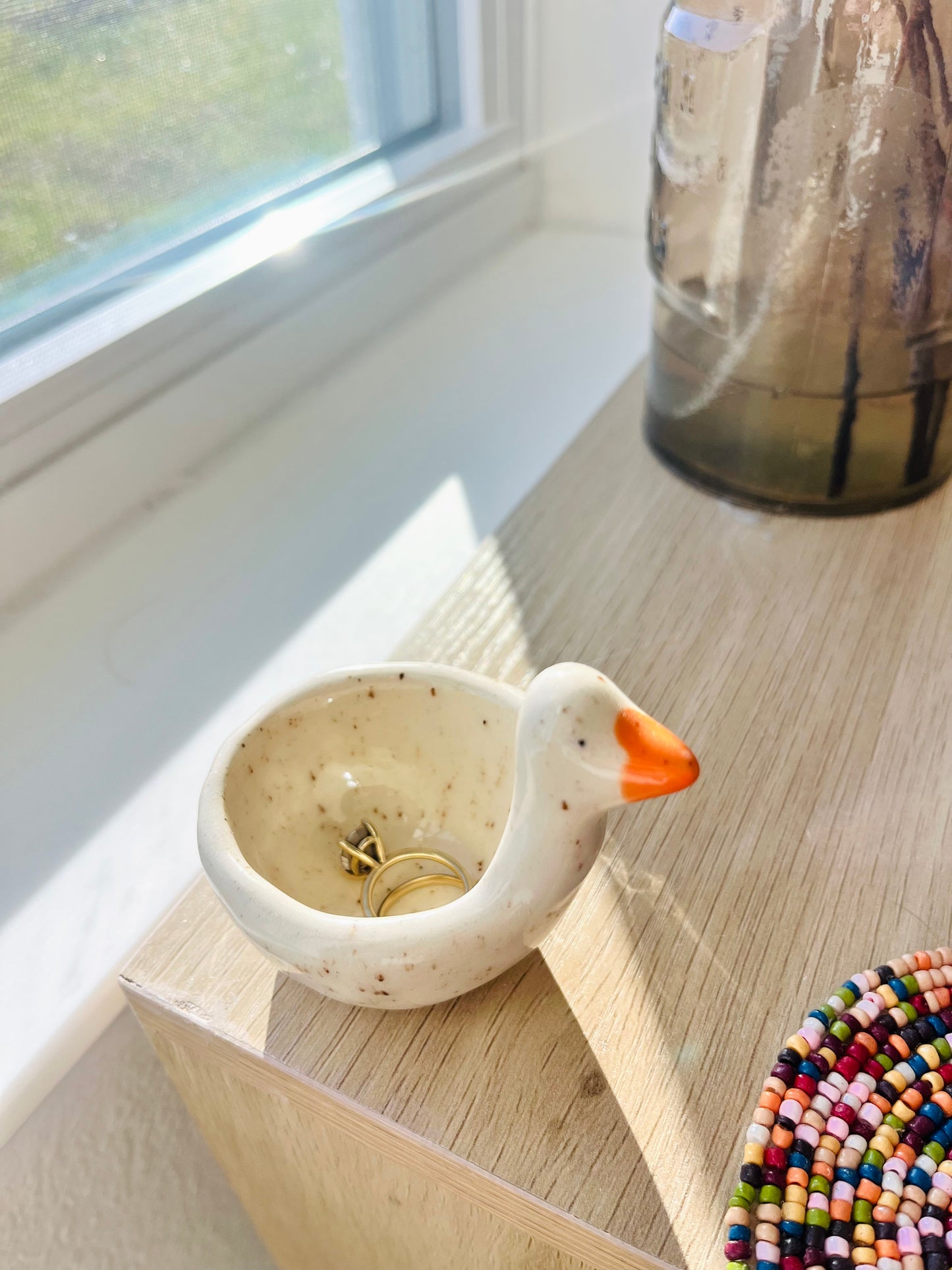 The ORIGINAL Handmade Silly Goose Ceramic Ring Dish