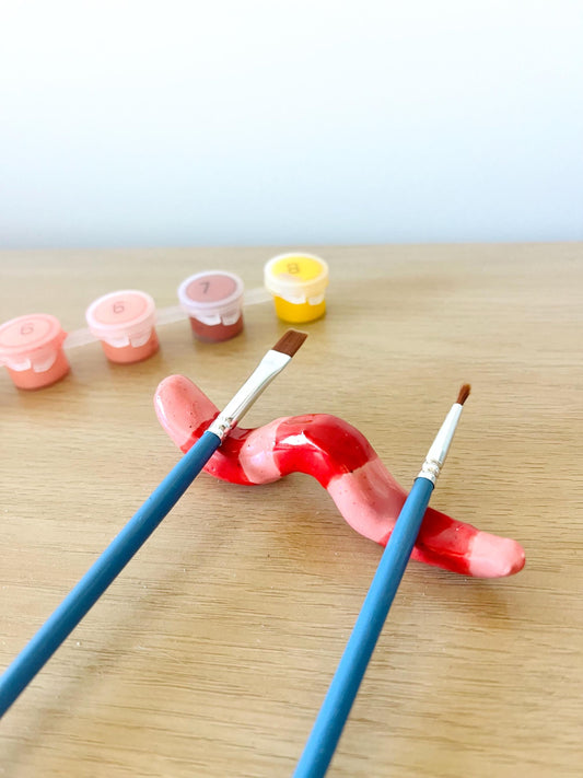 Ceramic Worm Paintbrush/Chopstick Holder