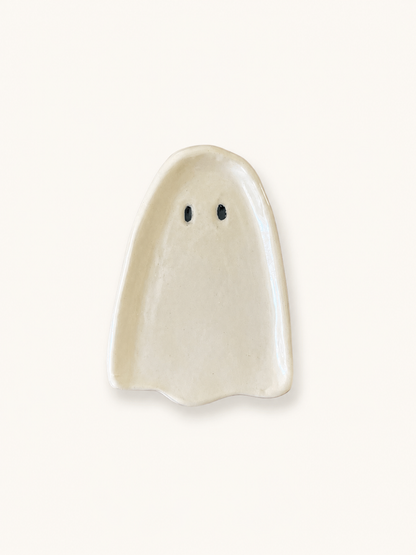 Handmade Ceramic Ghost Spoon Rest – Cute Halloween Kitchen Decor – Stoneware Spoon Holder – Spooky Fall Kitchen Gift