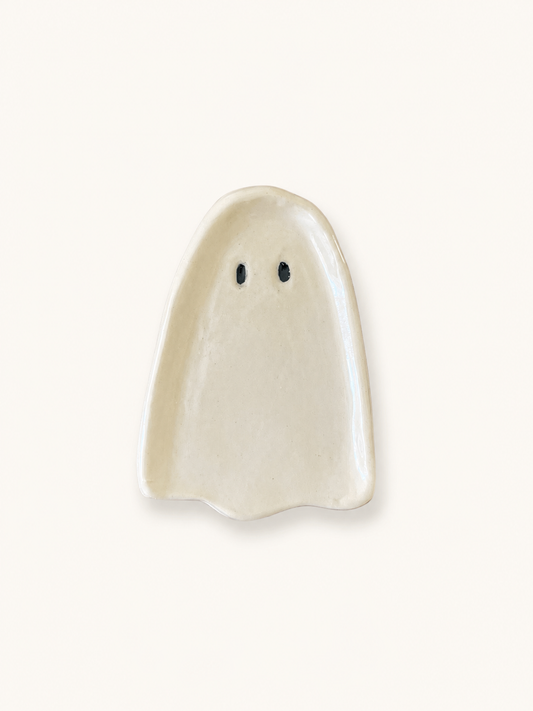 Handmade Ceramic Ghost Spoon Rest – Cute Halloween Kitchen Decor – Stoneware Spoon Holder – Spooky Fall Kitchen Gift