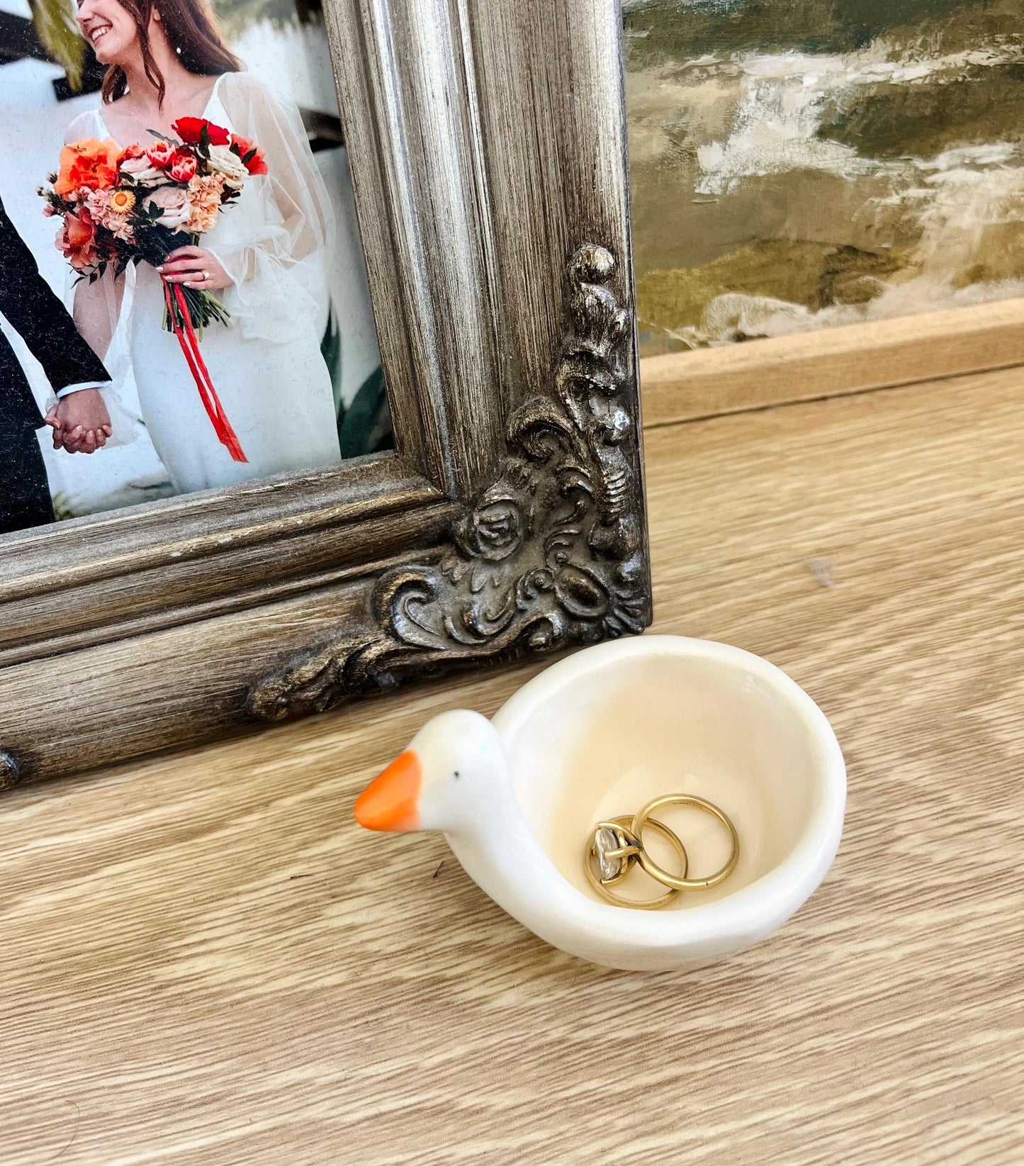 The ORIGINAL Handmade Silly Goose Ceramic Ring Dish