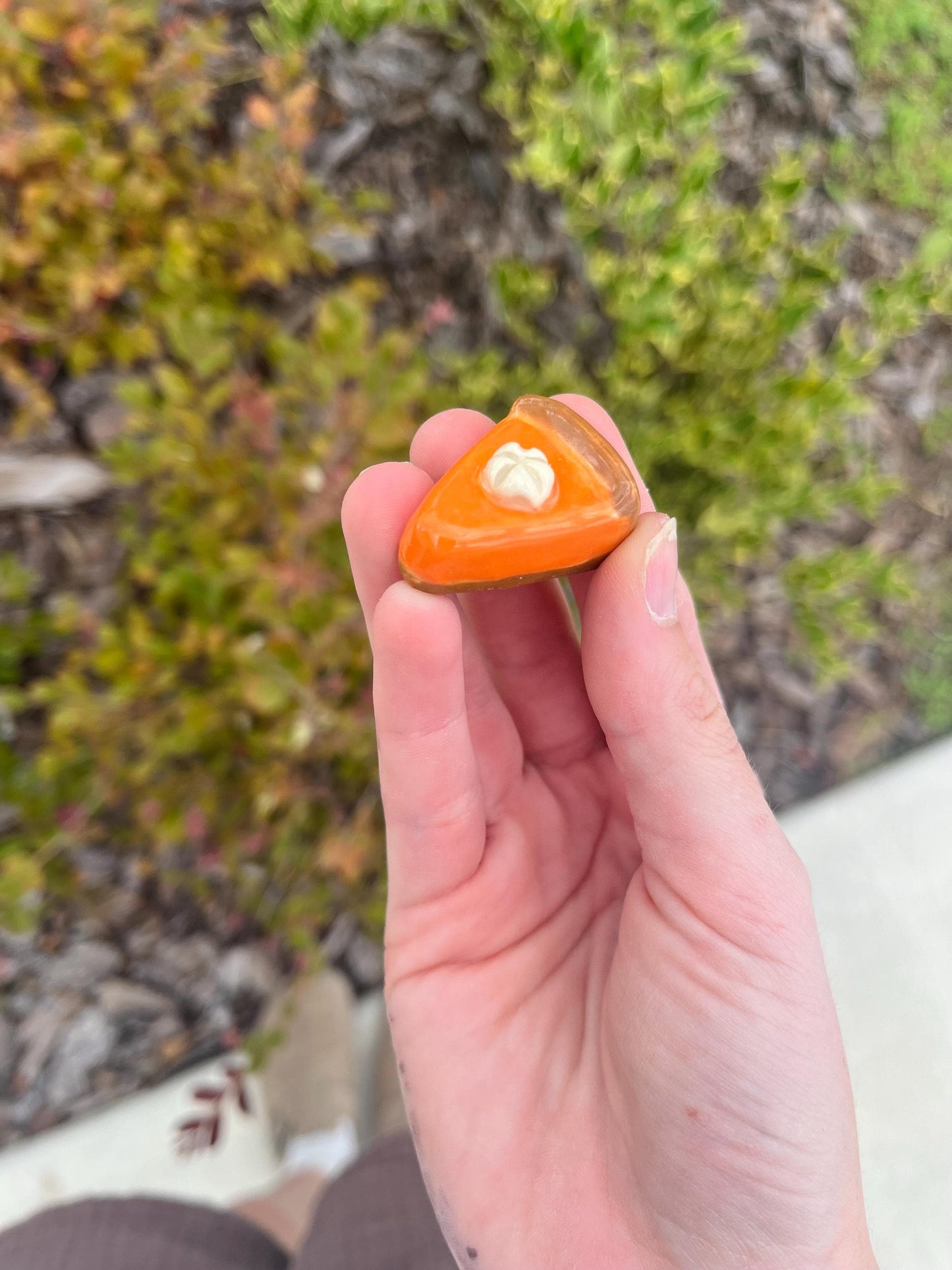 Handmade Ceramic Pumpkin Pie Trinket