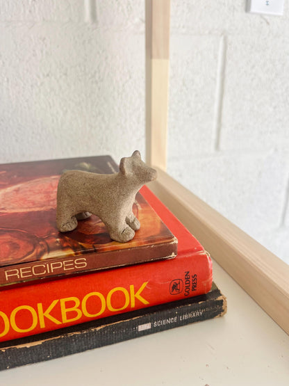 Handmade Speckled Stoneware Bear Figurine | Woodland Cabin Decor, National Park Souvenir
