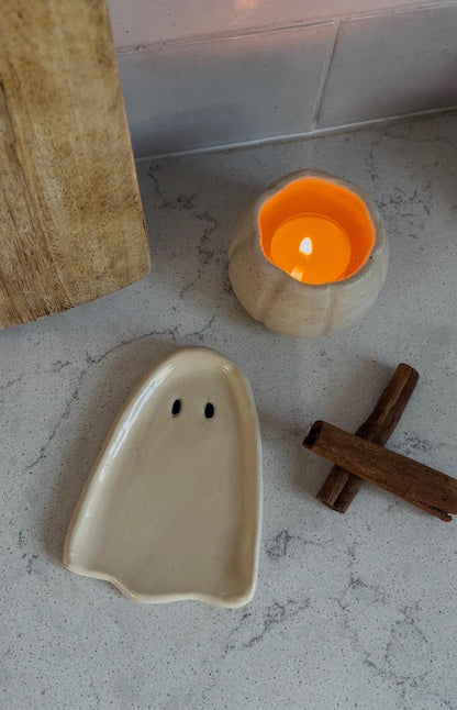 Handmade Ceramic Pumpkin Tealight Holder - Fall Decor | Thanksgiving Decoration | Cozy Home Gift